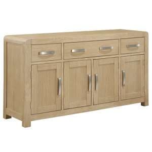 Tyler Wooden Sideboard With 4 Doors 3 Drawers In Washed Oak - UK