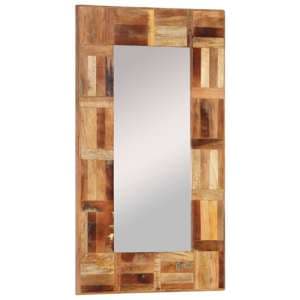 Ubaldo Small Reclaimed Wood Wall Mirror In Multicolour - UK