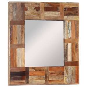 Ubaldo Square Reclaimed Wood Wall Mirror In Multicolour - UK