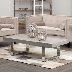 Ulmos Wooden Coffee Table With U-Shaped Base In Grey - UK