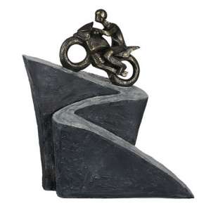 Uphill Poly Design Sculpture In Antique Bronze And Grey