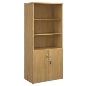 Upton Wooden Combination Storage Cabinet In Oak With 4 Shelves