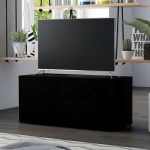 Urara Wooden TV Stand With 1 Door 2 Drawers In Black