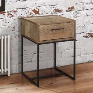 Urbana Wooden Bedside Cabinet Narrow With 1 Drawer In Rustic - UK