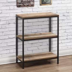 Urbana Wooden Bookcase With 3 Tiers In Rustic - UK