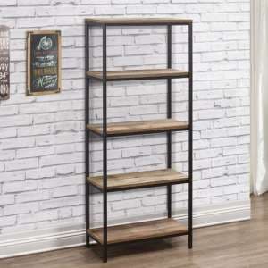 Urbana Wooden Bookcase With 5 Tiers In Rustic - UK