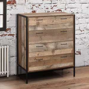 Urbana Wooden Chest Of 4 Drawers In Rustic