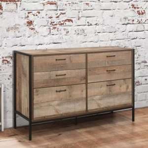 Urbana Wooden Chest Of 6 Drawers In Rustic - UK