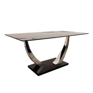 Vail Black Sintered Stone Dining Table With Chrome Pedestal Legs