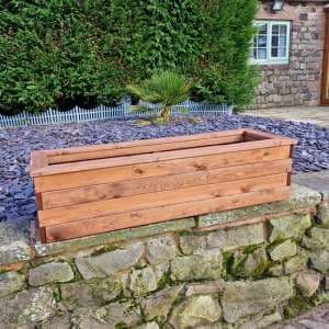 Vail Timber Trough Extra Large In Brown - UK