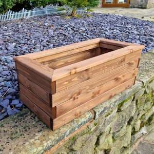 Vail Timber Trough Large In Brown - UK