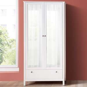 Valdo Mirrored 2 Doors Wooden Wardrobe In White - UK