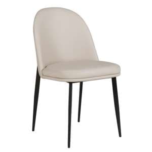 Valente Leather Dining Chair With Metal Legs In Taupe