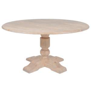 Valente Round Wooden Dining Table In Natural