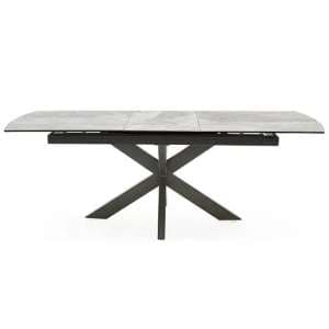 Valerio Ceramic Extending Dining Table With Metal Base In Grey