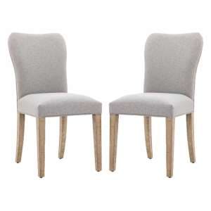 Valletta Natural Fabric Dining Chairs In Pair - UK