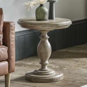 Valletta Wooden Side Table Round In Natural - UK