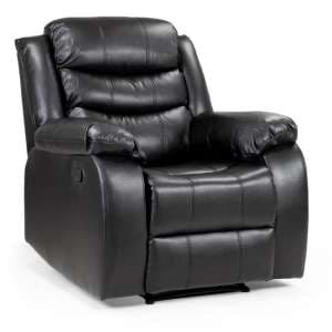 Valor Faux Leather Recliner Armchair In Black