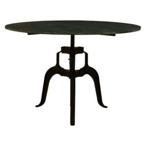 Vance 120cm Green Marble Top Dining Table With Black Metal Legs