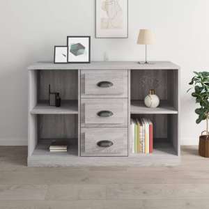 Vance Wooden Sideboard With 3 Drawers In Grey Sonoma Oak - UK
