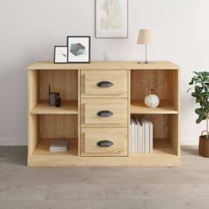 Vance Wooden Sideboard With 3 Drawers In Sonoma Oak - UK