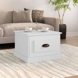 Vance Wooden Coffee Table With 1 Drawer In White - UK