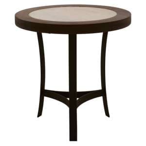 Vance Wooden Marble Top Side Table With Black Curved Base - UK