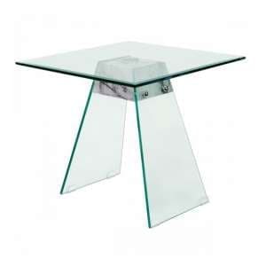 Vancouver Glass Lamp Table In Clear And Marble effect Support