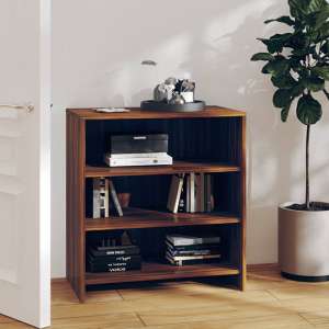 Variel Wooden Bookcase With 3 Shelves In Brown Oak - UK
