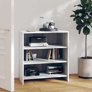 Variel Wooden Bookcase With 3 Shelves In Grey Sonoma Oak - UK