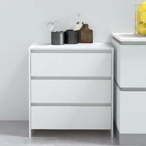 Variel Wooden Chest Of 3 Drawers In White - UK