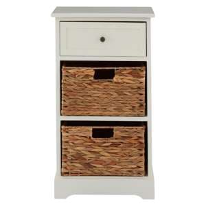 Varmora Wooden Chest Of 3 Drawers In Ivory White - UK