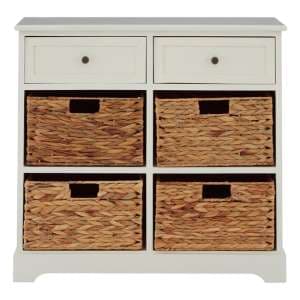 Varmora Wooden Chest Of 6 Drawers In Ivory White - UK