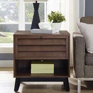 Vega Wooden Accent Side Table In Walnut - UK