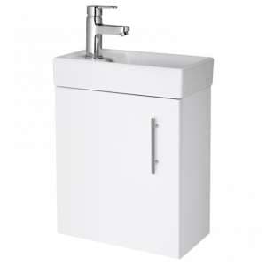 Vaults 40cm Wall Vanity Unit With Basin In Gloss White