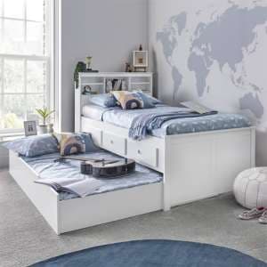 Vevey Pinewood Guest Single Bed With Guest Bed In White - UK