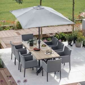 Vega 8 Seater Dining Set With Dining Chairs And Parasol