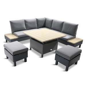 Vega Open-Sided Modular Dining Set With Adjustable Table
