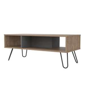 Veritate Coffee Table In Bleached Oak and Grey - UK