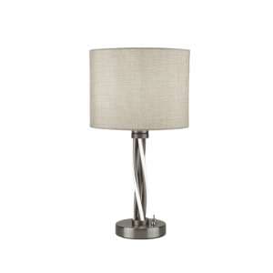 Vegas LED Twist Table Lamp In Satin Silver