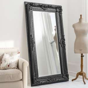 Velia Rectangular Leaner Mirror In Black Frame - UK