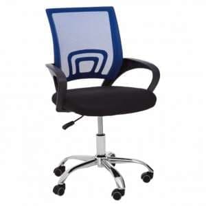 Velika Home And Office Chair In Blue With Black Armrest - UK
