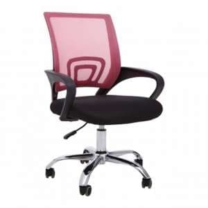 Velika Home And Office Chair In Pink With Black Armrest - UK