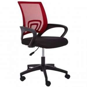 Velika Home And Office Chair In Red With Armrest - UK