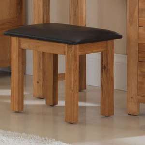 Velum Wooden Dressing Table Stool In Chunky Solid Oak