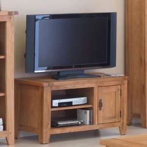 Velum Wooden Small TV Unit In Chunky Solid Oak - UK