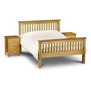 Ballari Wooden Double Size High Foot Bed In Low Sheen Lacquer - UK