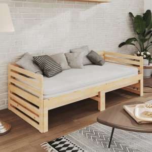 Veras Solid Pinewood Pull-Out Single Day Bed In Natural - UK