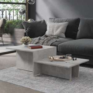 Vered Wooden Coffee Table In Concrete Effect