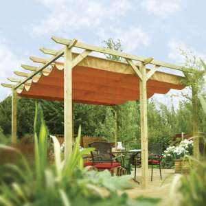 Veriton Free Standing Wooden Canopy In Natural Timber